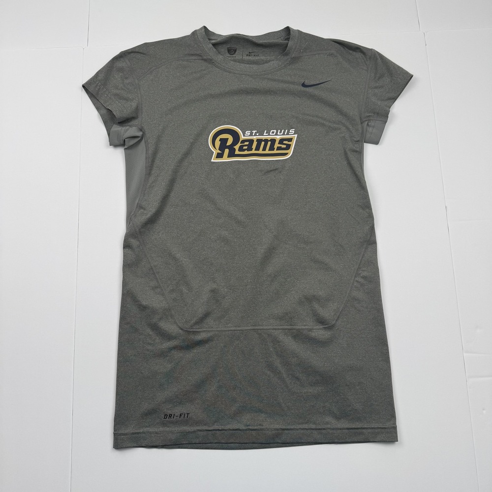 St. Louis Rams Shirt Mens Large Gray NFL Football Dri Fit Training Nike Tee